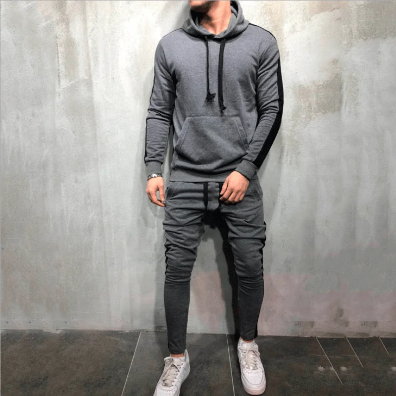 

KX-692 Hot selling fall activewear hoodies set causal jogging suit fitness two piece mens customized tracksuits