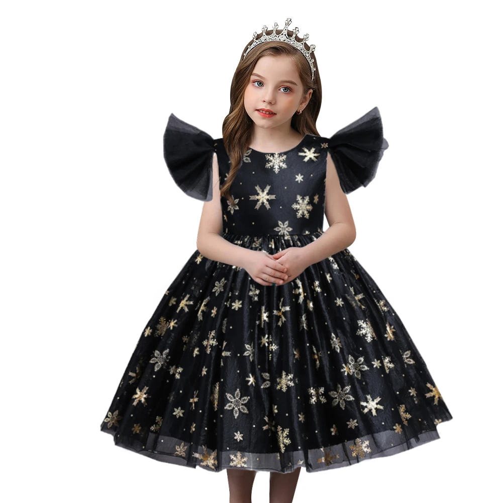 

Fashion snowflake Princess girl party dresses child girl Halloween ball dress for 2pcs flower dress for girl 2-10 year