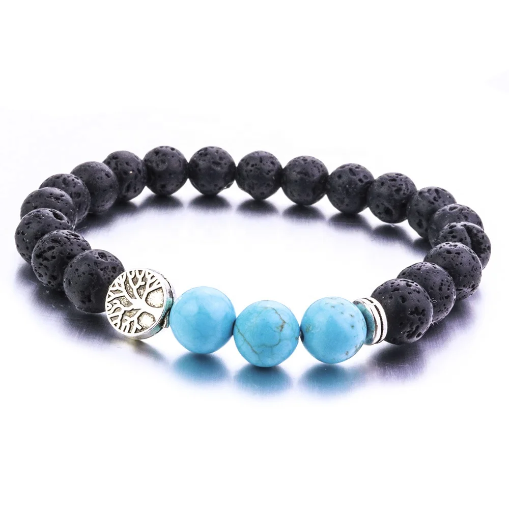 

8mm Lava Stone Beads Tree Of Life Bracelet DIY Aromatherapy Essential Oil Diffuser Life Tree Bracelet Jewelry