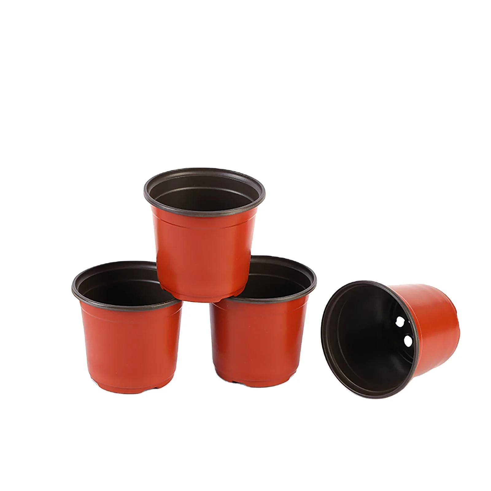 

50pcs Seedlings Starter Nursery Pots Plants Nursery Pot Seed Starting Pots Flower Plant Container, Red+black