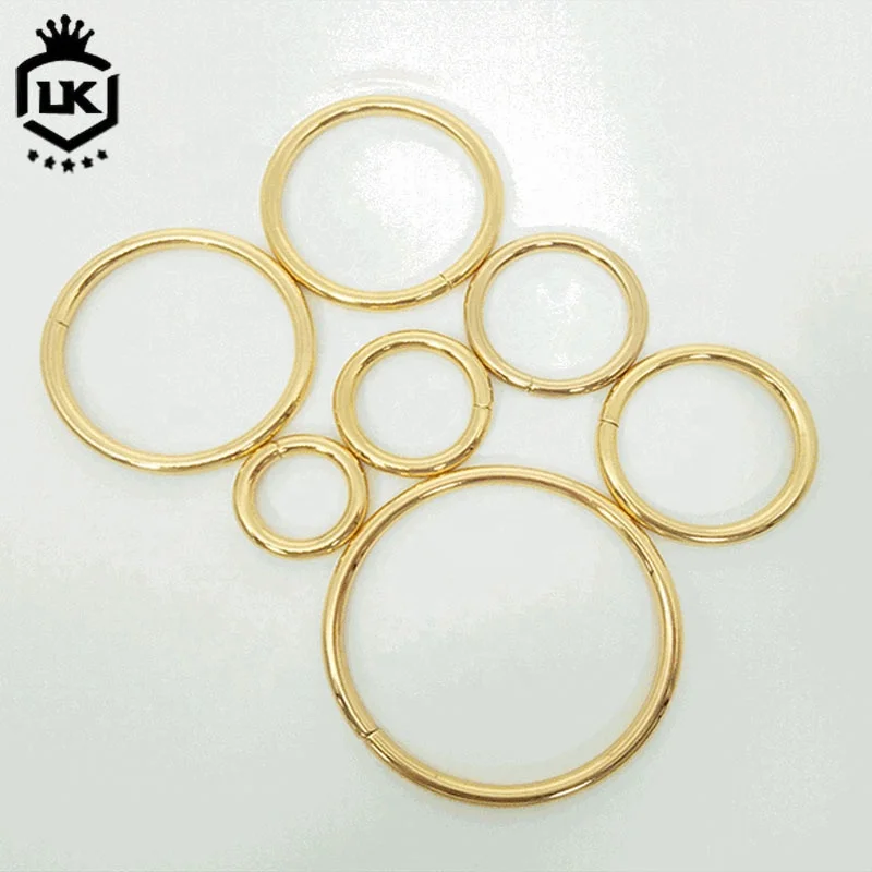 

Wholesale Unwelded Gold Metal Bag Accessory Hardware O Ring For Handbag Hardware, Gold, light gold