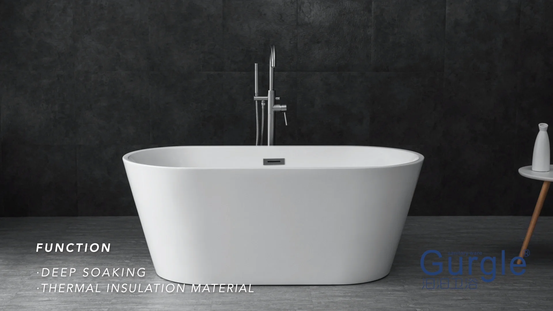 Best Hot 59 Inch Black White Acrylic Deep Soaking Square Round Oval