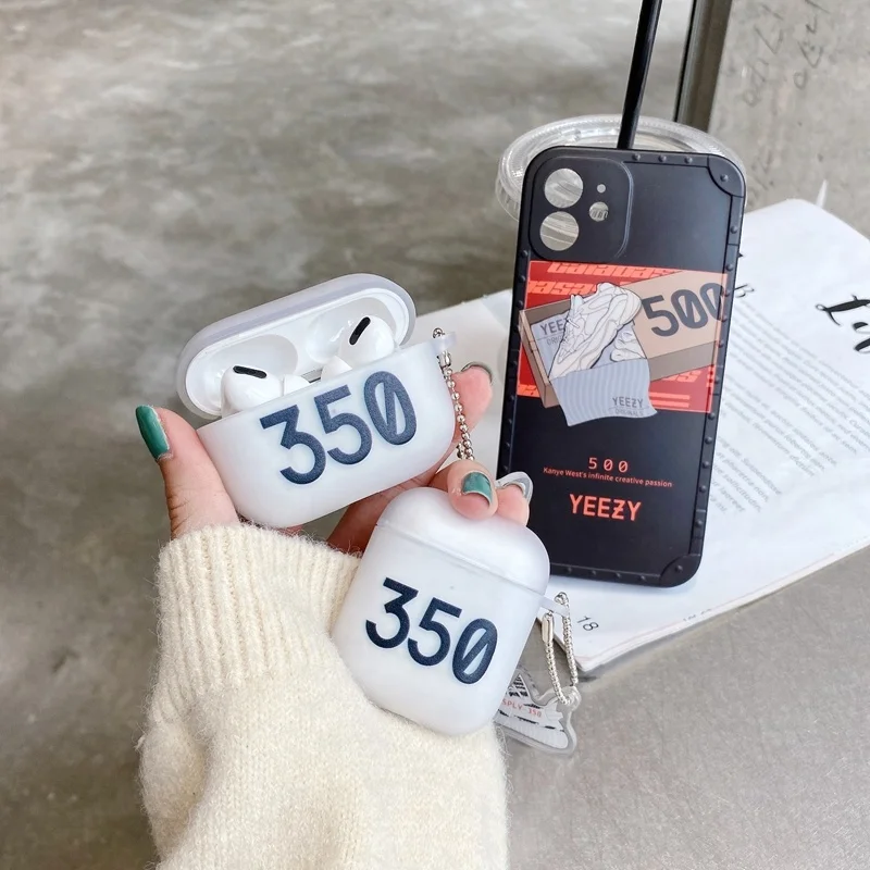 

New styles white yeezy 350 headphone case for airpods 1/2/3/ pro drop shipping