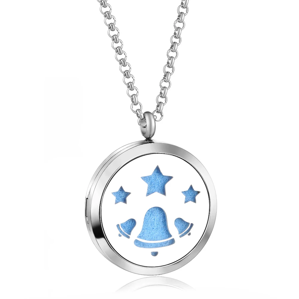 

Titanium steel alloy bell diffuser essential oil small box pendant necklace pendant