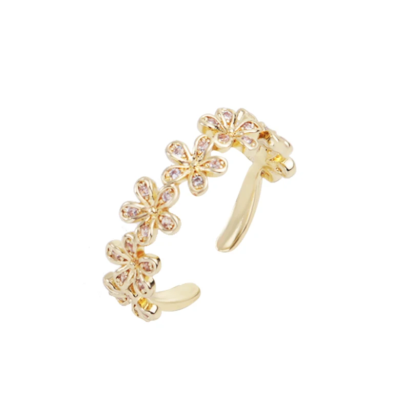 

Personalized Fashion Open Ring Small Daisy Diamond Creative Ring Women 2021