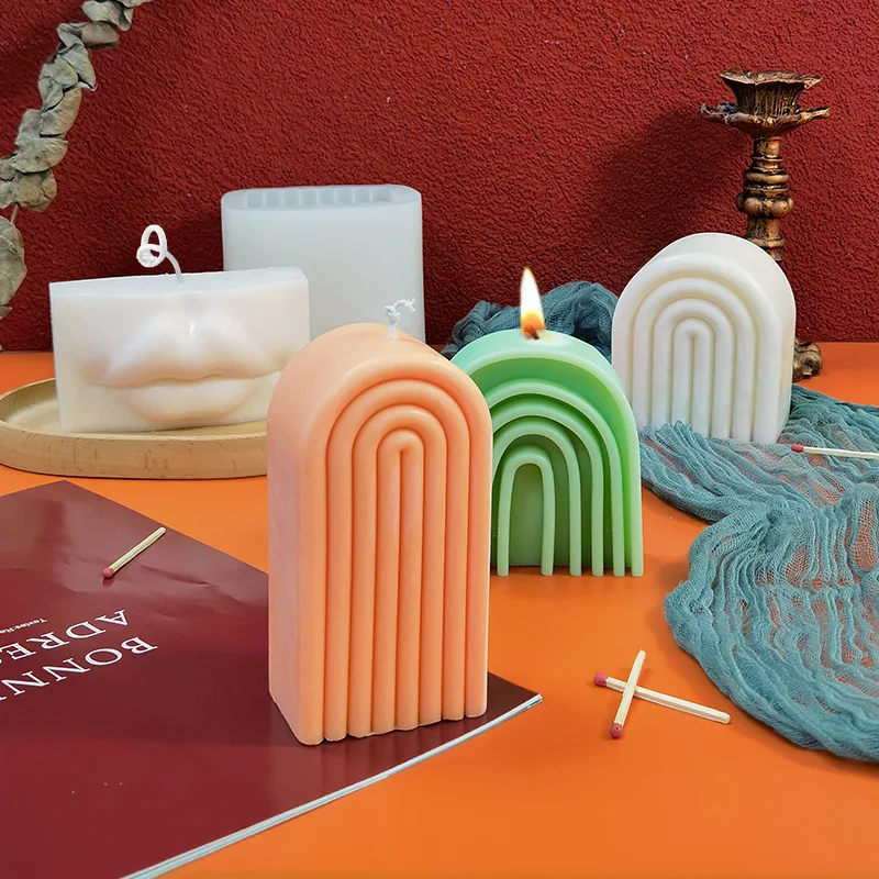 

Lip scented candles silicone mold DIY arch scented stone handmade soap moldes de silicona para velas candle moulds, Transparent