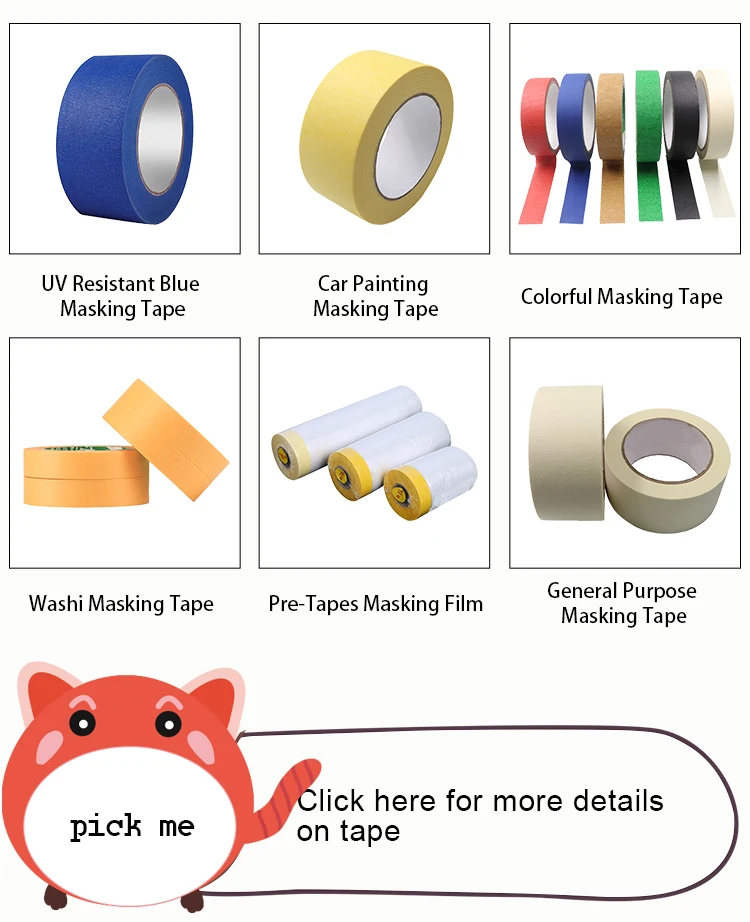 Indoor Retaped  Light Blue Crepe Paper Painter Cheap Wall Painting mt masking paper custom painters tape
