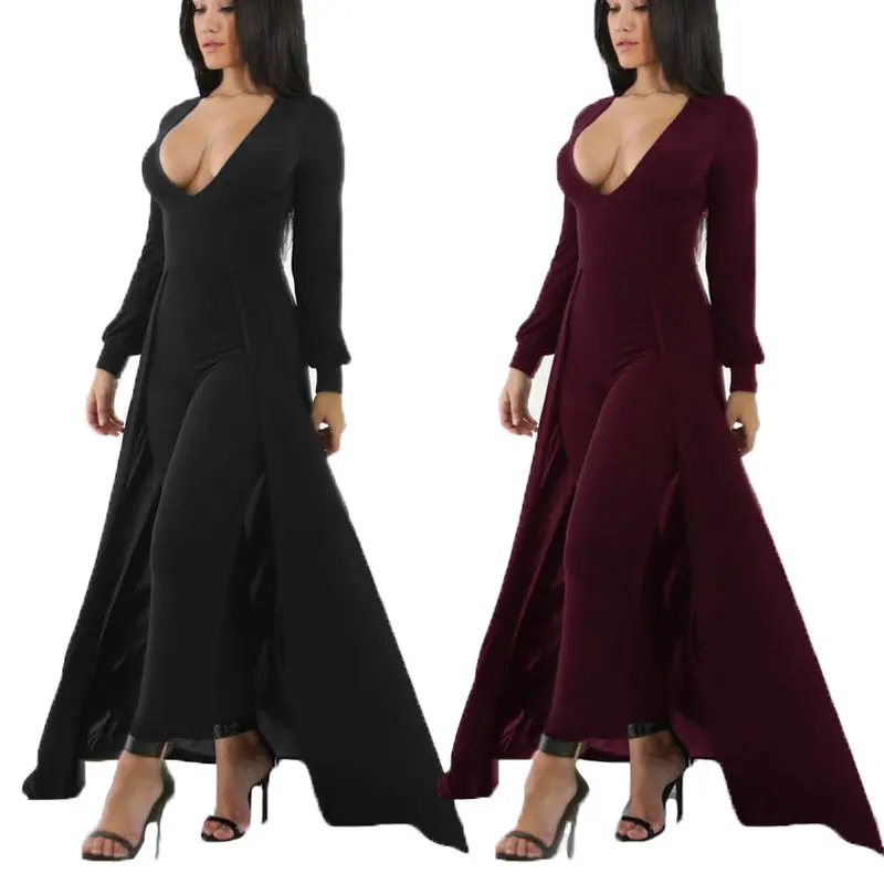 

21105-SW78 elegance dignified plus size v-neck long dress ladies sehe fashion, 3 colors