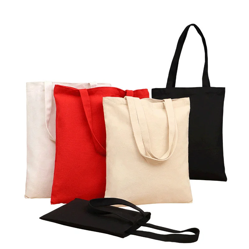 

Custom printed logo recycle plain organic 100% cotton large tote bag bulk reusable cotton canvas shopping bag, White/black/beige/red/customized color