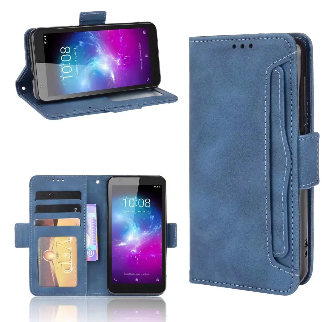 

Multi Card Slot Cattle Stripe Flip Wallet Leather Case For ZTE Blade L8/A3 2019/ A31 Lite, As pictures