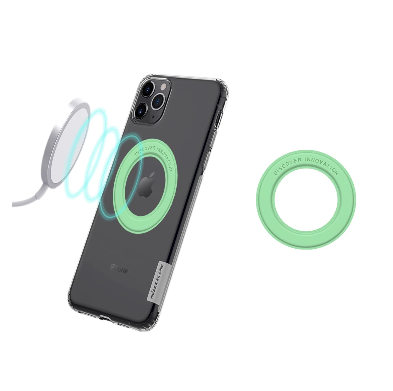 

Nillkin Shockproof TPU Transparent Clear Cell Phone Case+Magnetic Ring Holder magsaf Sticker for iPhone 11/iPhone X/iPhoneXS MAX