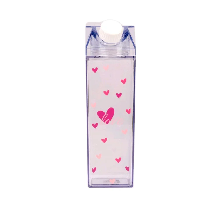 

Bpa Free Milk Carton Shaped 500ml Square Plastic Bottles Eco Acrylic Milk Carton Water Bottle 1000ml For Outside Sports Drinking, Customized color acceptable