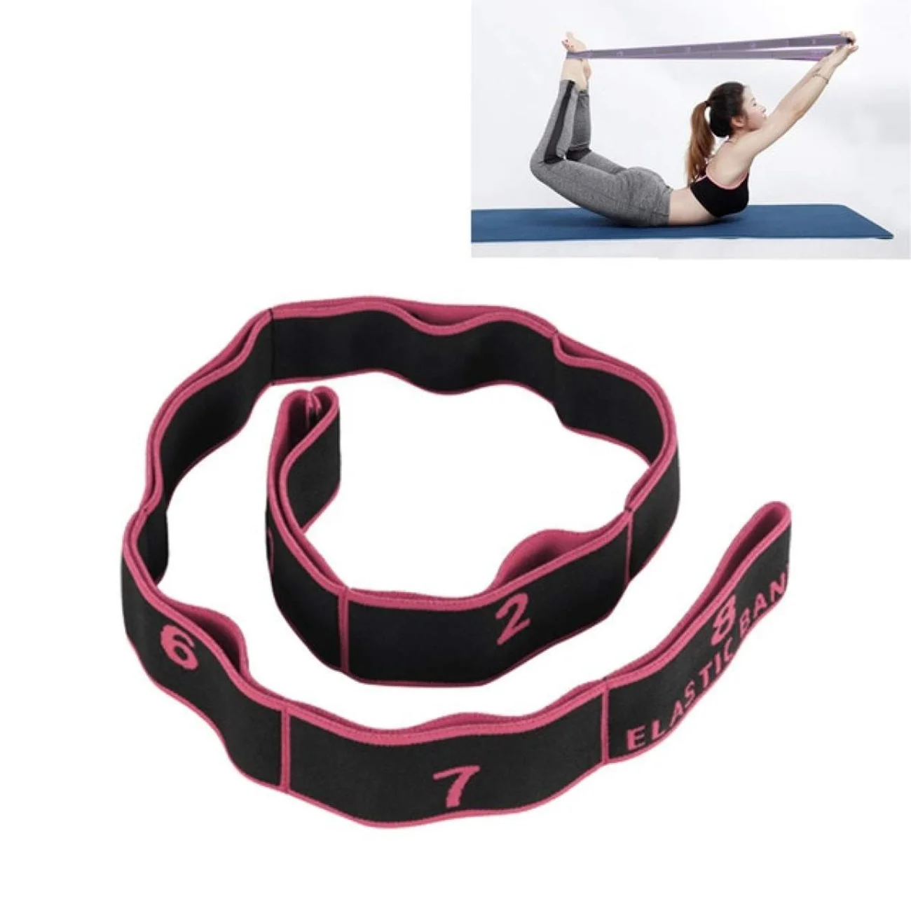 

TY Yoga Pull Strap Belt Professional Gymnastics Girl Latin Dance Stretch Pilates Training Belt Fitness Elastic Band, Picture