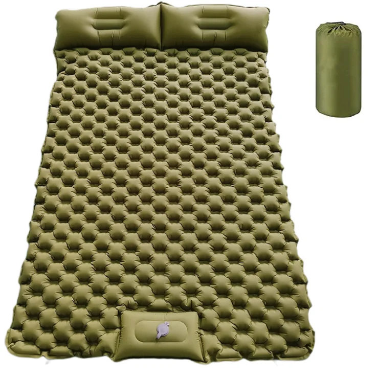 

Double inflatable mattress air mattress camping mat outdoor sleeping mat double inflatable mattress, Blue, military green, black,accept customization