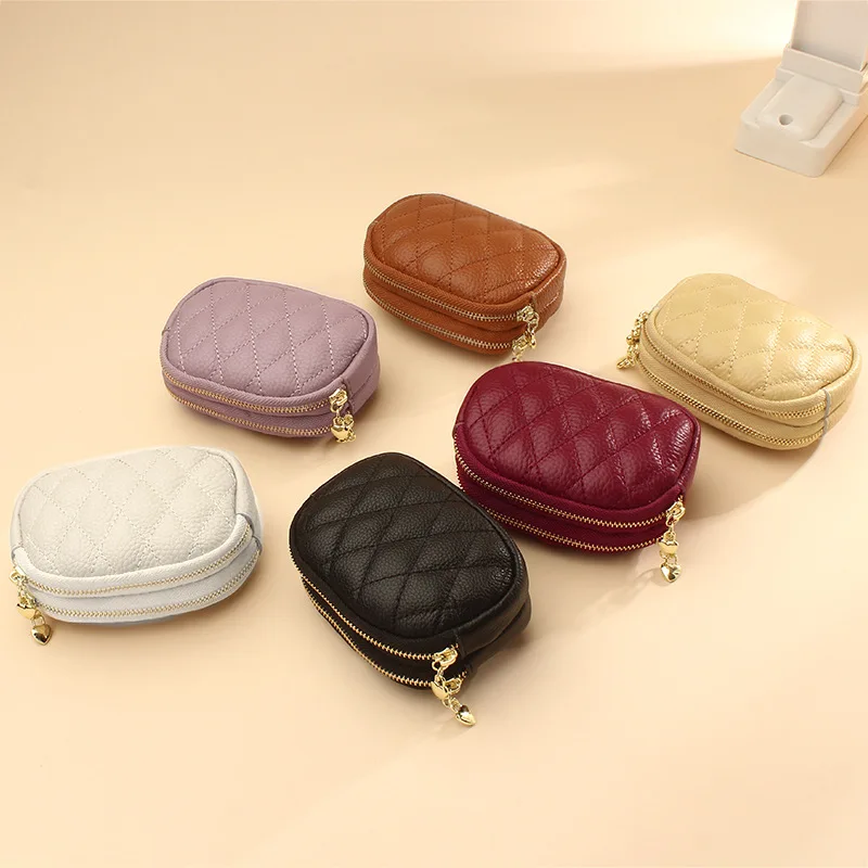 

Fashion Genuine Leather Zip Around Ladies Wallets Purse Custom Short Small Mini PU Leather RFID Women Wallet, 6 colors