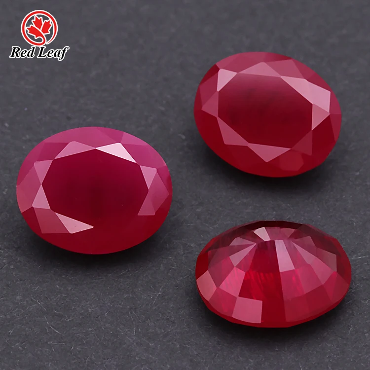 

Redleaf Jewelry wuzhou corundum gemstone opaque ruby 5# precious stones oval shape 5# ruby stone price