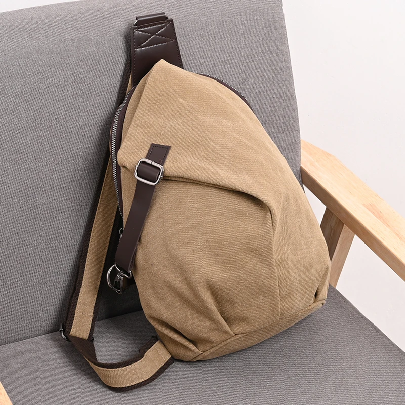 

2021 new style vintage canvas sport chest bag pack