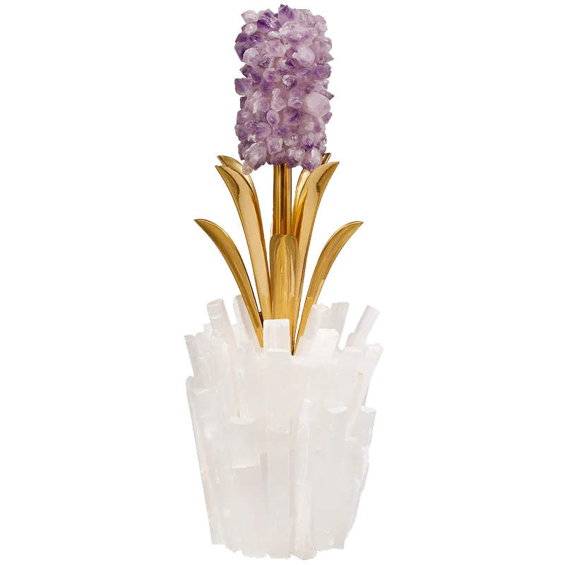 

Natural Purple Crystal Stone Decorations Flowers European Style Home Decor for Living Room, Plating