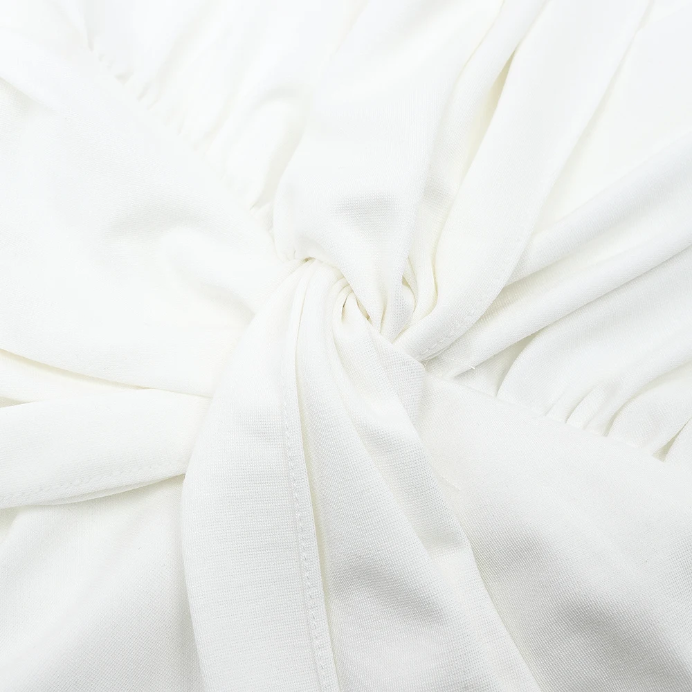 
2020 High Quality Dresses Long Sleeve White V-Neck Sexy Party Bandage Dress 
