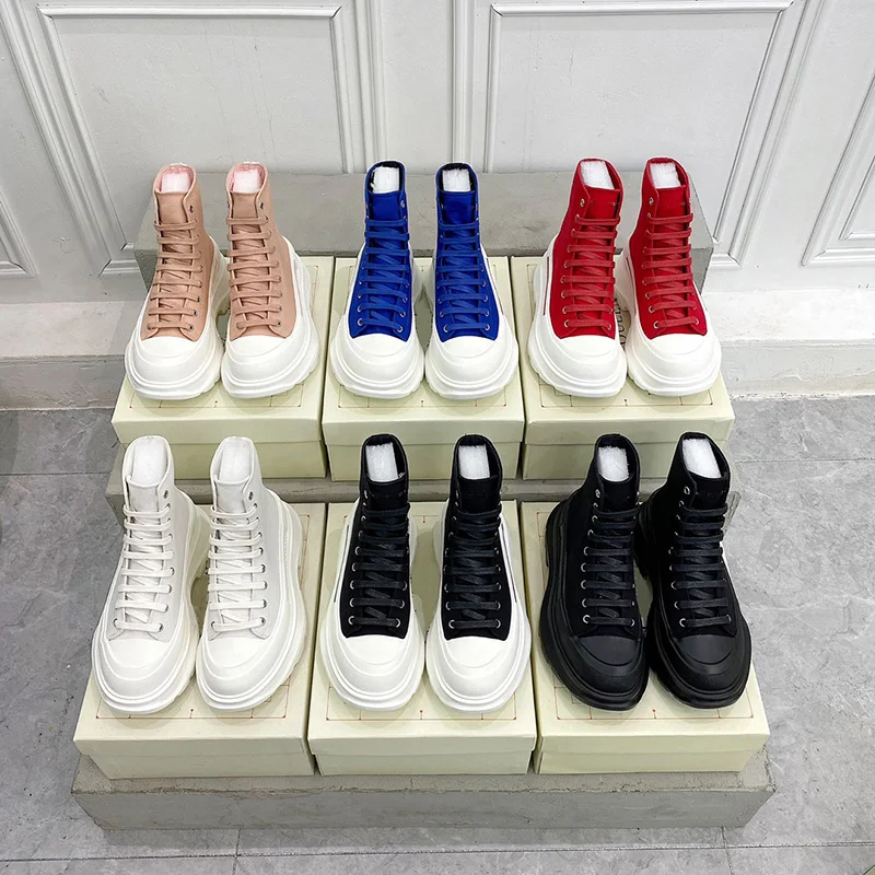 

M Queen Original Luxury White Flat Platform Casual Breathable Designer Custom Shoes Women's Canvas Sneakers, Black