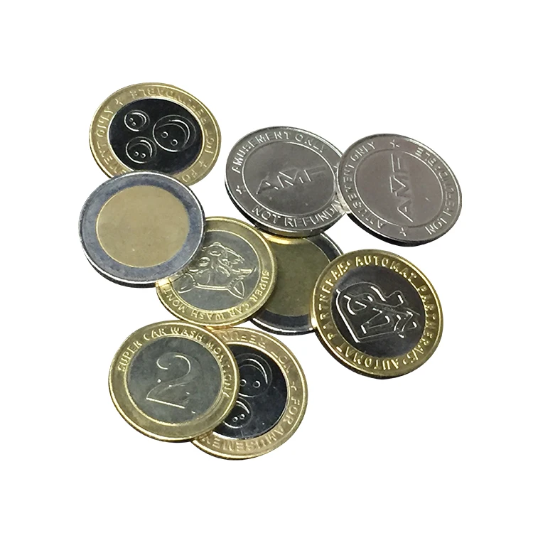 

Custom Stainless Steel Metal Oval Game Token Coins, Gold, silver