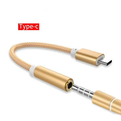 

2021 XYZ Universal Jacket Audio Aux Cable USB C Adaptor Adapters for Type C to 3.5mm Phone Call & Listen to Music PVC Standard, Red/pink/golden/silver/black