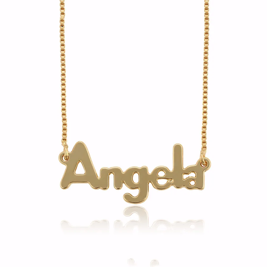 

45335 xuping jewelry wholesale affordable letter angel pendant clavicle chain sweater chain 18K gold plated necklace