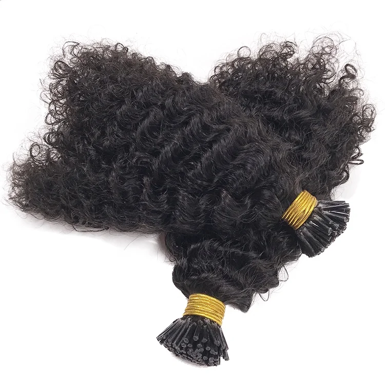 

Wholesale Bulk Afro Kinky Curly 100% Human Virgin Brazilian Hair Afro Kinky Bulk 4b 4c Kinky Curly I Tip Hair Extensions