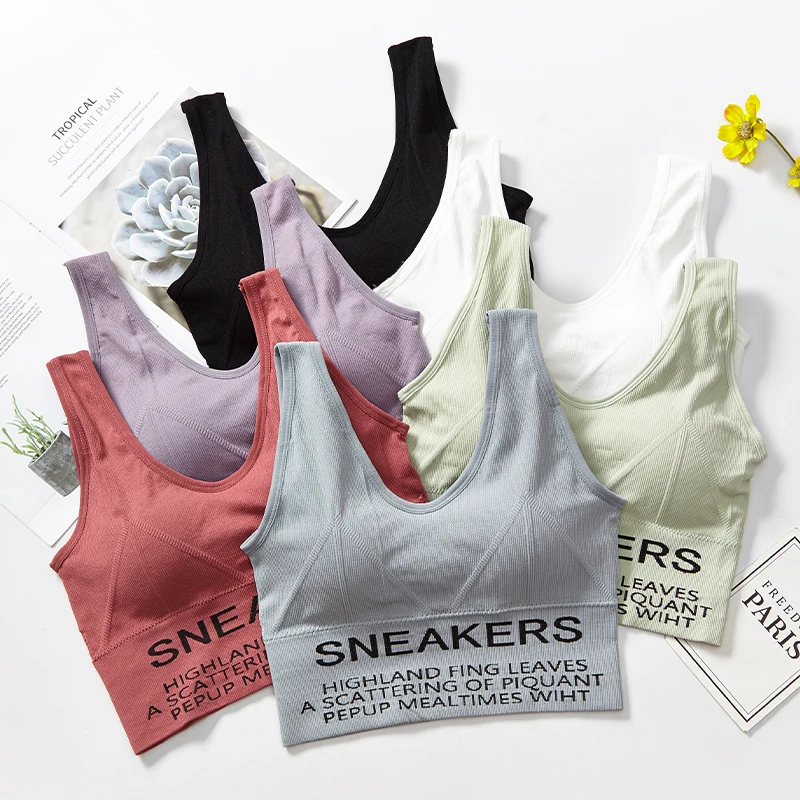 

Dropshipping Women's Seamless Underwear Girl Lady Fashion Cotton Crop Top Fitness Yoga Sports Bra, Wholesale custom fitness activewear women yoga sports bra