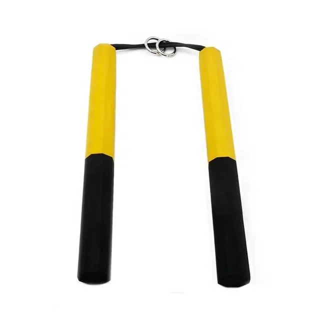 

eva sponge nunchakus with stainless steel chain martial arts weapons kungfu nunchucks, Yellow+black