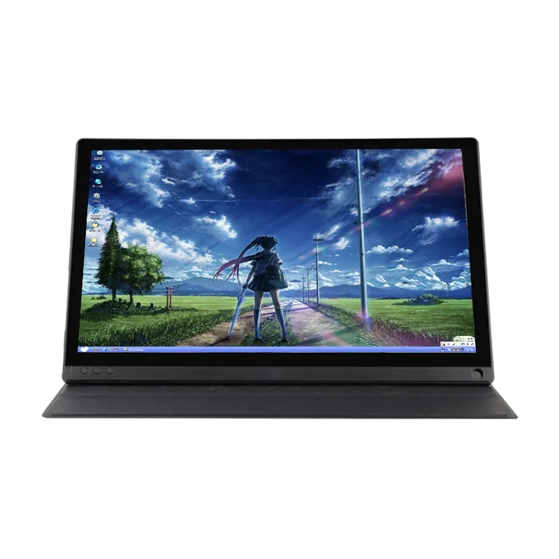 

Certificated Phone Display Battery Option IPS Touchscreen 15.6 Portable Monitor For Laptop, Grey