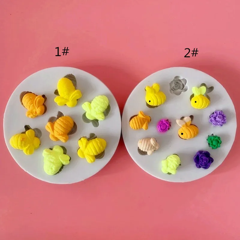 

Y1979 Cute bee silicone molds insect bee silicone resin mold, Random