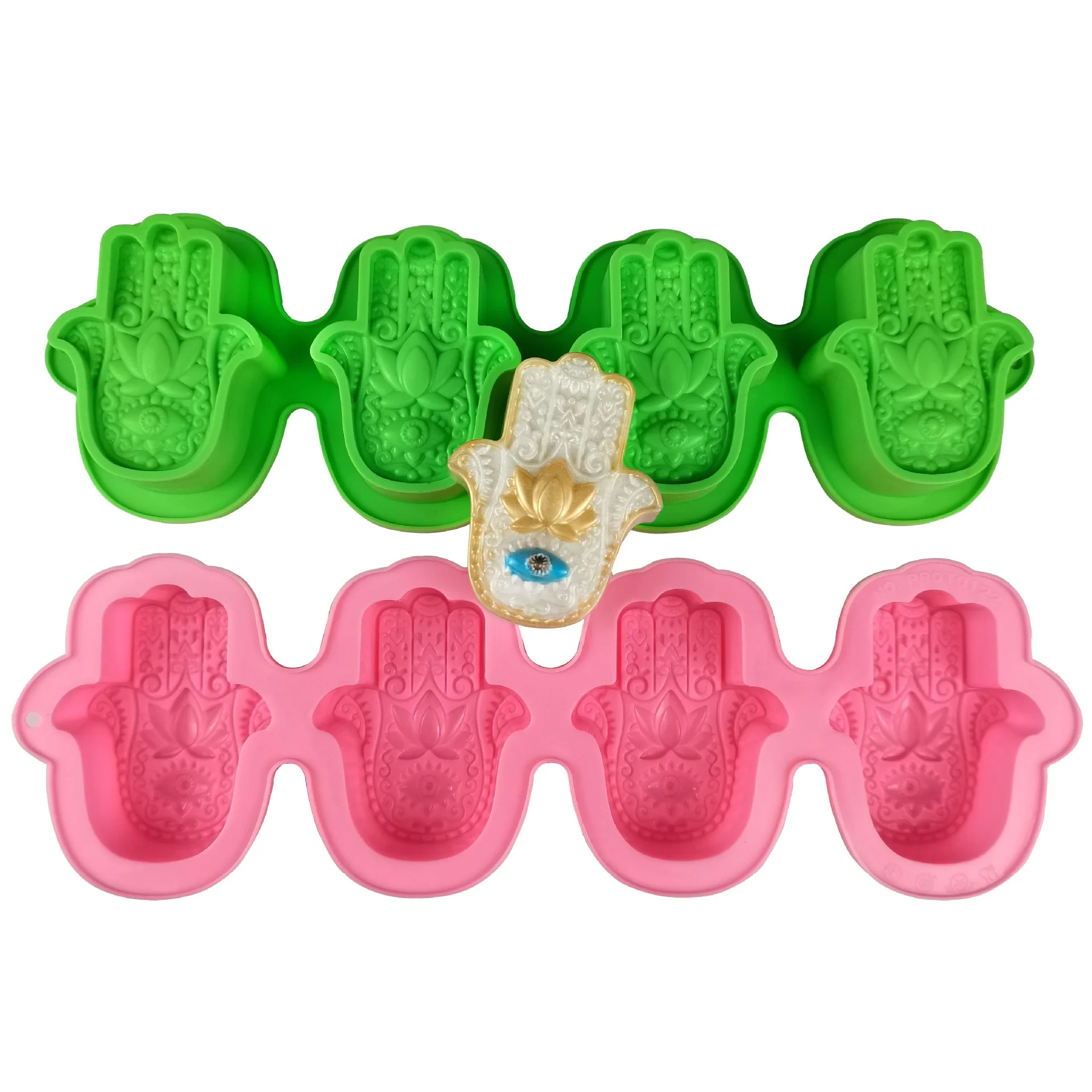 

Hamsa Silicone Soap Molds 4 Cavities Hand of Fatima Soap Mold for DIY Soap Making