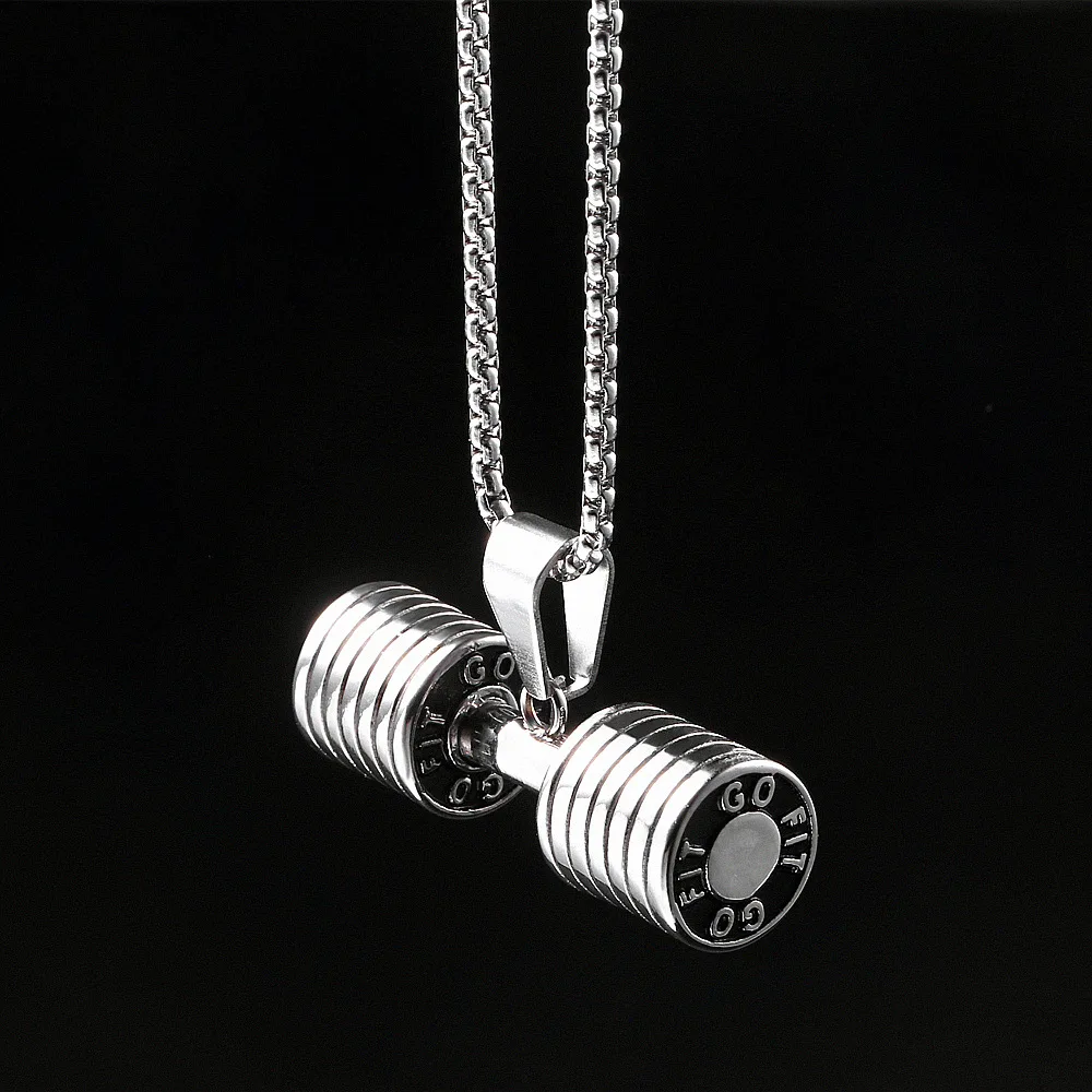 Necklace for Him Best Jewelry for Men Jewelry for Him, Romantic Birthday Gifts for Him Sport Dumbbell Necklace for Women/Men