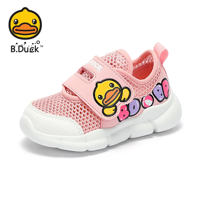 

B.DUCK Children Shoes Girl Casual Shoes Cartoon 2021 New Breathable Mesh Sneakers Lace Summer Unisex Women's Fashion Sneakers