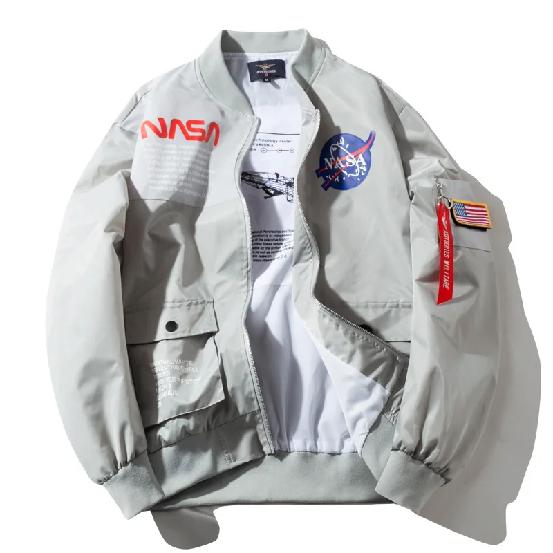 

2021 Amazon hot selling customized flight jacket NASA men's jacket men casual baseball uniform, Picture color