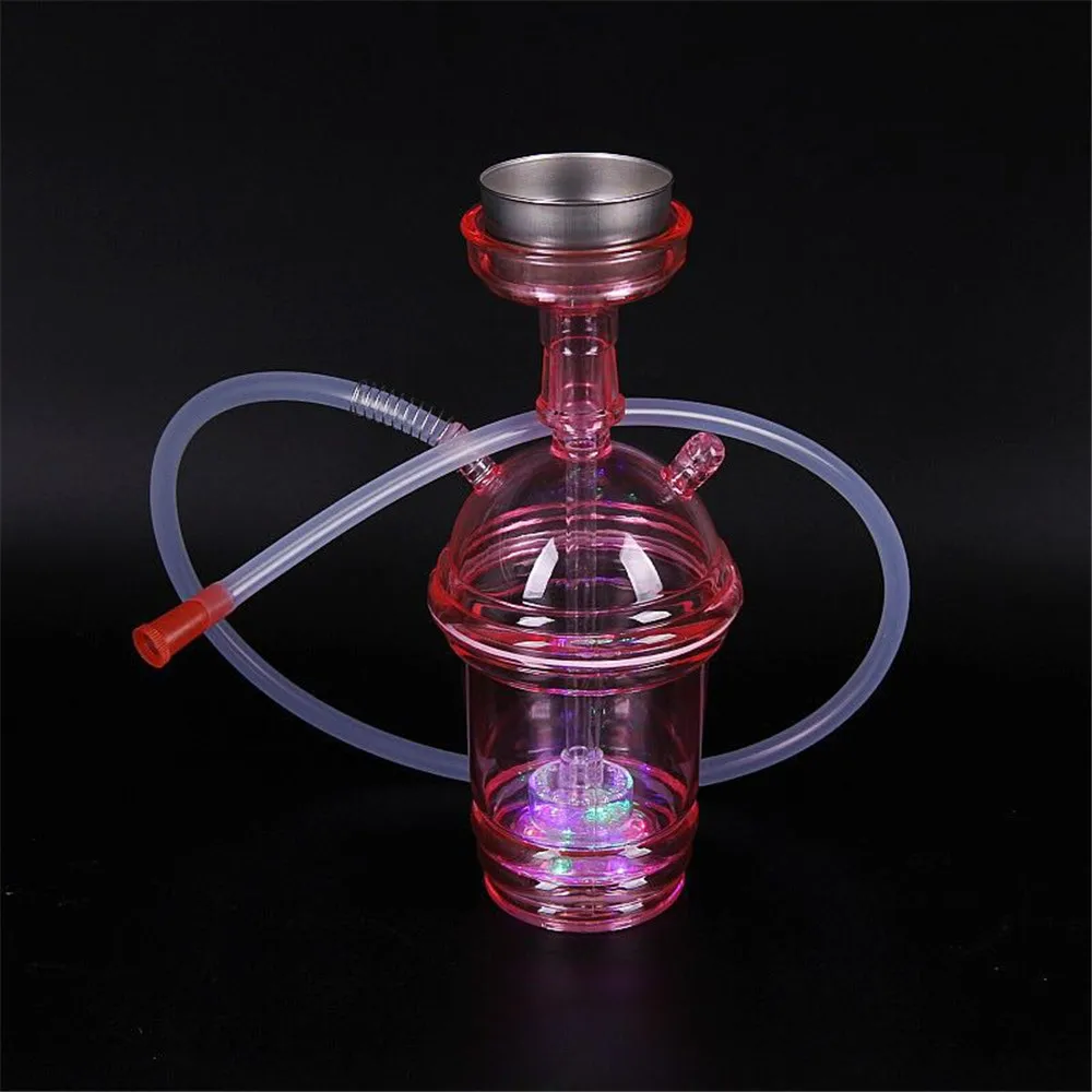 

Wholesale Portable Led Hookah Shisha Cup Set Light Up Travel Plastic Car Smoking Cup Hookah Narguile Huka Vandpibe Vannpipe, 5 colors