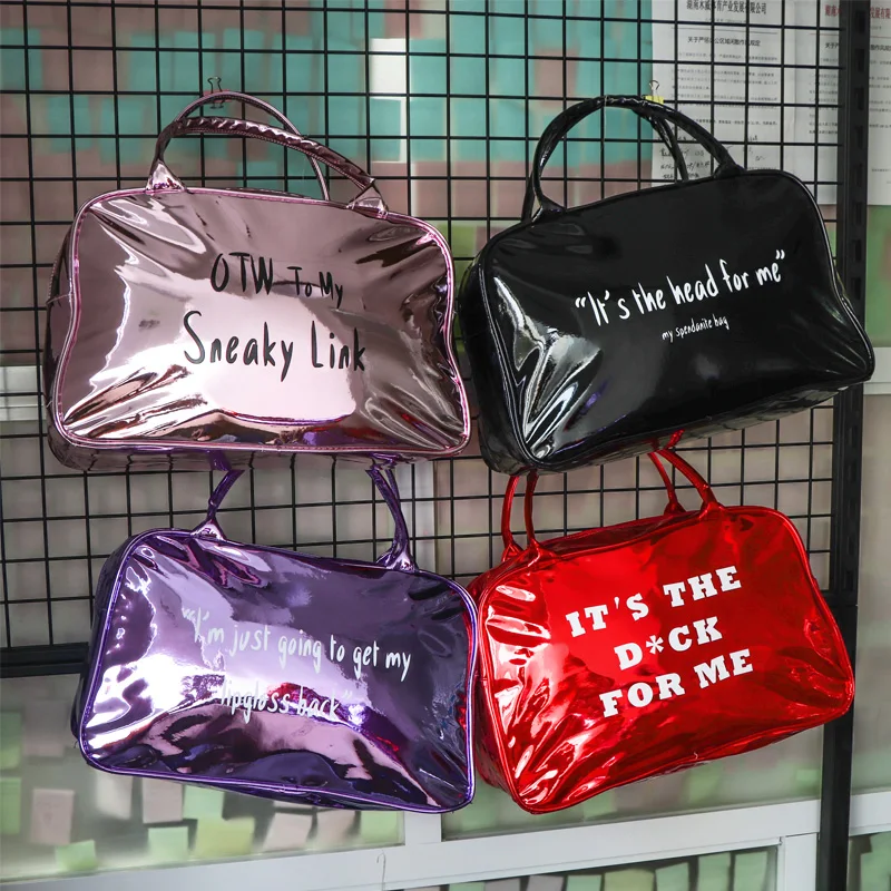 

Wholesale spinnanight bag weekend overnight duffle Waterproof Travel private label handbag luxury glossy women spennanight bags