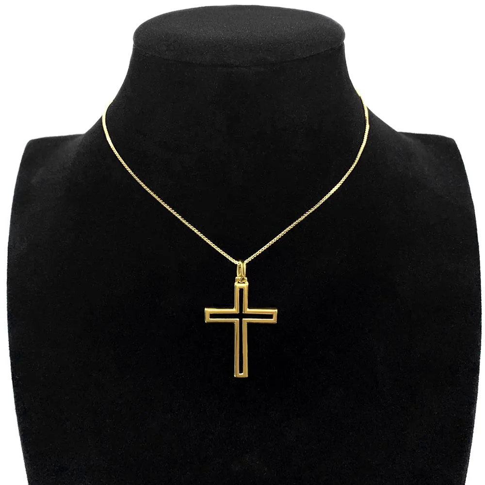 

FOXI Jewelry 18k Gold Plated Valentine's Gift Cross Pendant Necklace
