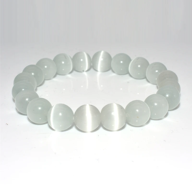 

Trade Insurance 6/8/10mm High Grade Natural White Cat Eye Bracelet, Picture shows