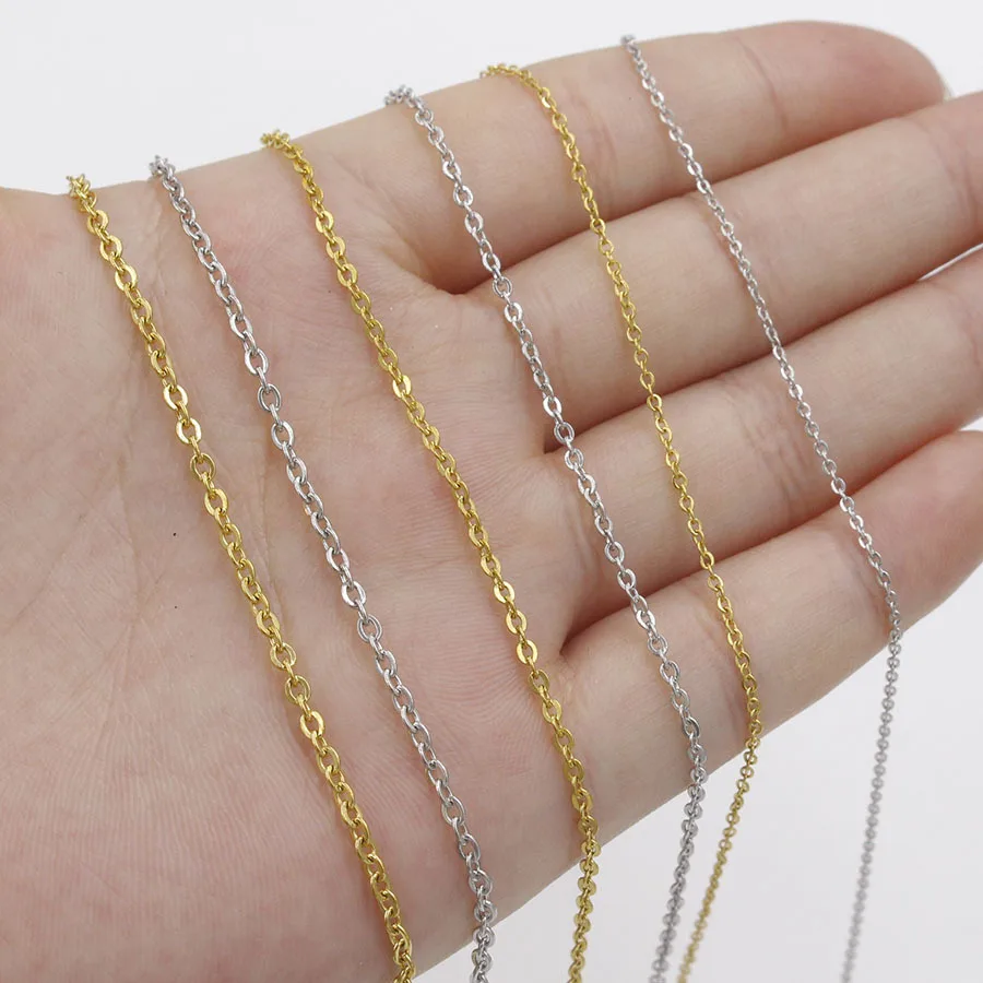 

G2079 DIY Cable Cross Chain PVD 18K Gold Plated Stainless Steel Necklace Chains for Jewelry Making