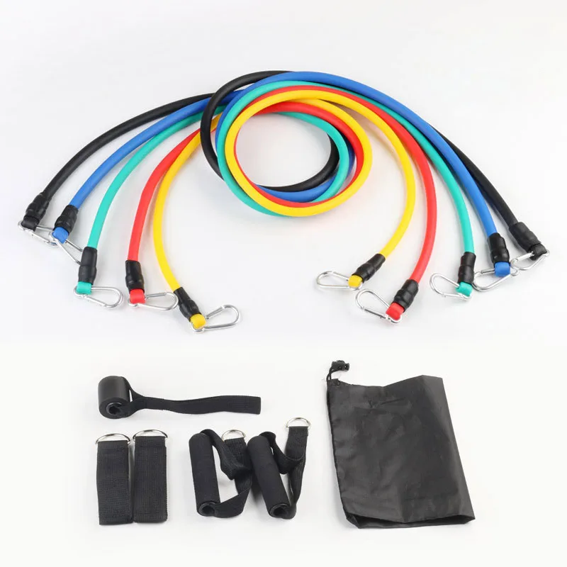 

Factory direct sales of 11 sets of multi-function pull rope latex resistance band elastic rope set trainer, Picture shows/custom