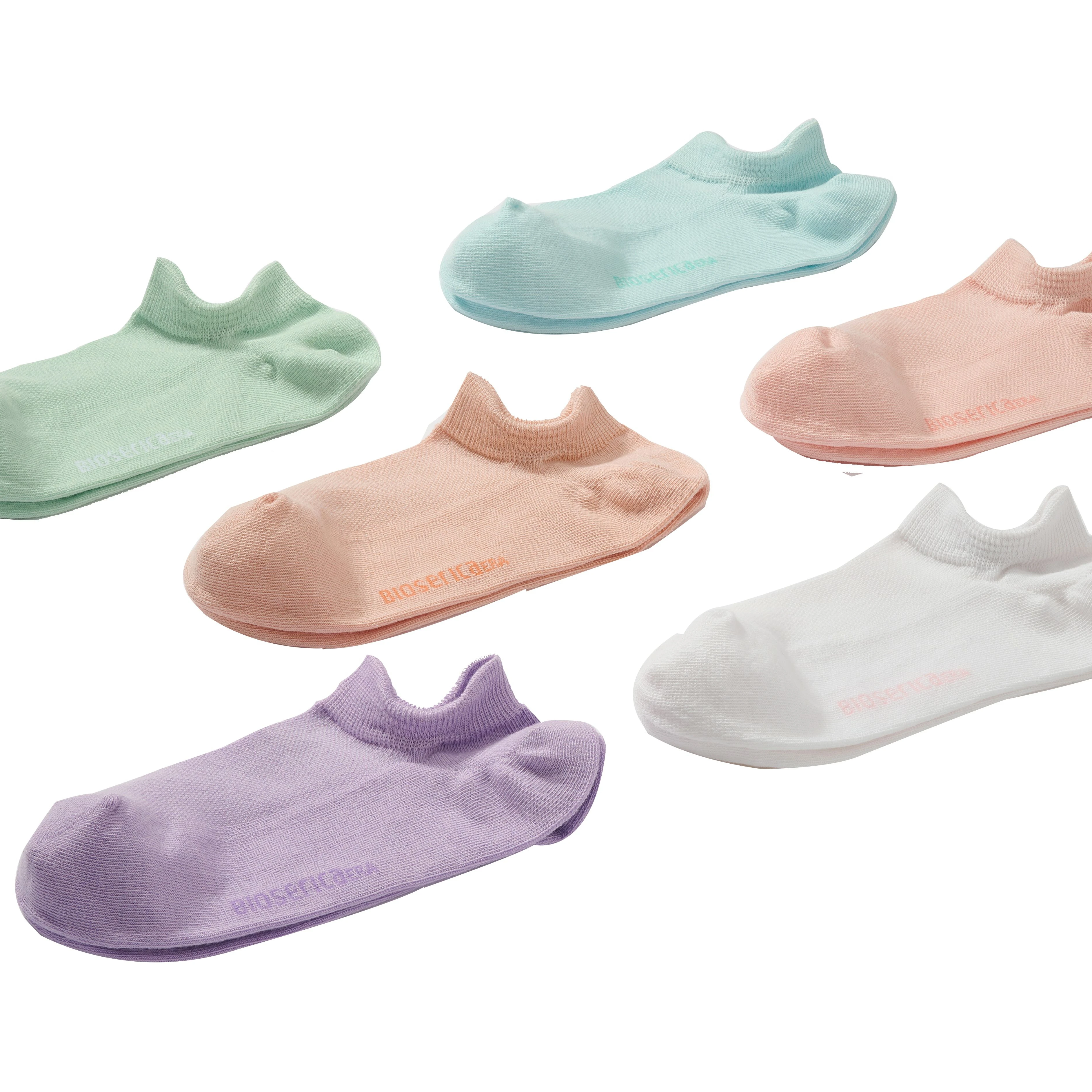 

No Show Socks Women Socks Professional Antibacterial Anti-microbial 6 Pairs Low Cut Fun Colorful
