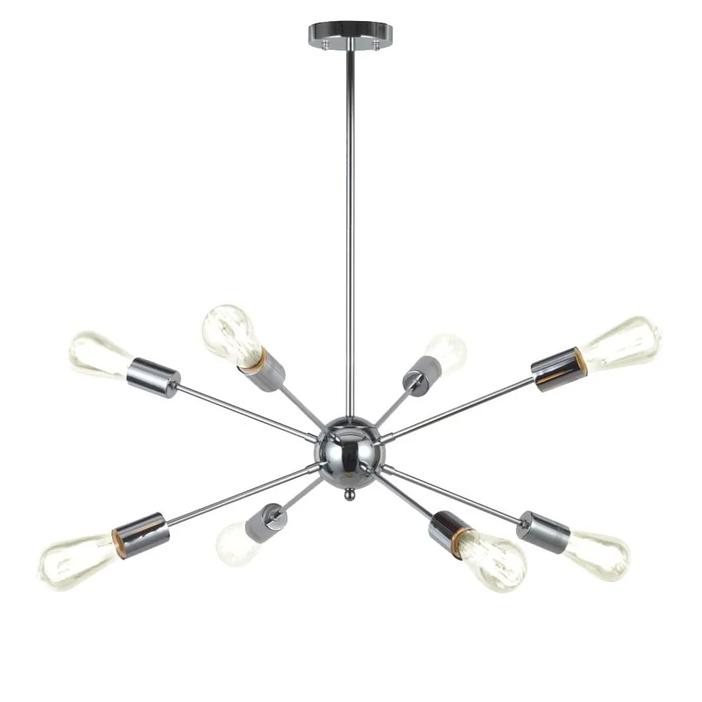 Modern 8-lights Sputnik Chandelier Chrome Ceiling Light Industrial ...