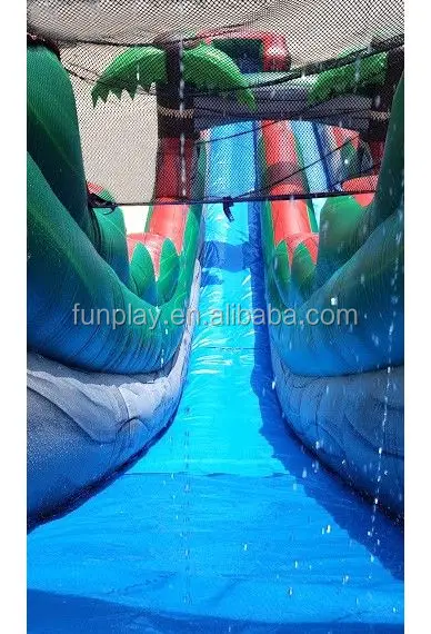 tropical marble inflatable water slide with blower