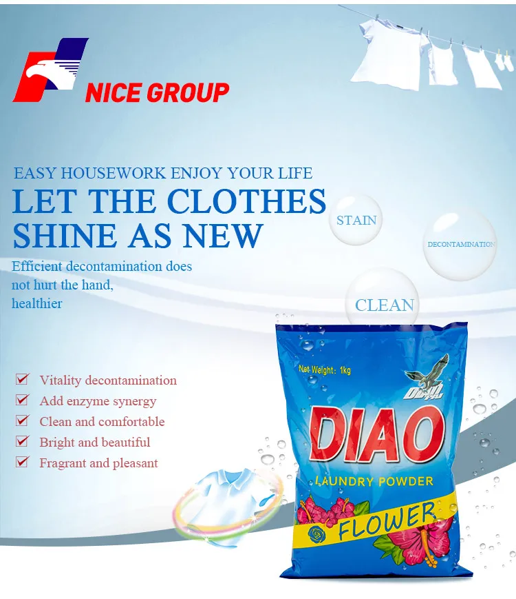 High Foam Detergent Cloth Washing Powder Natural Detergent Powder For