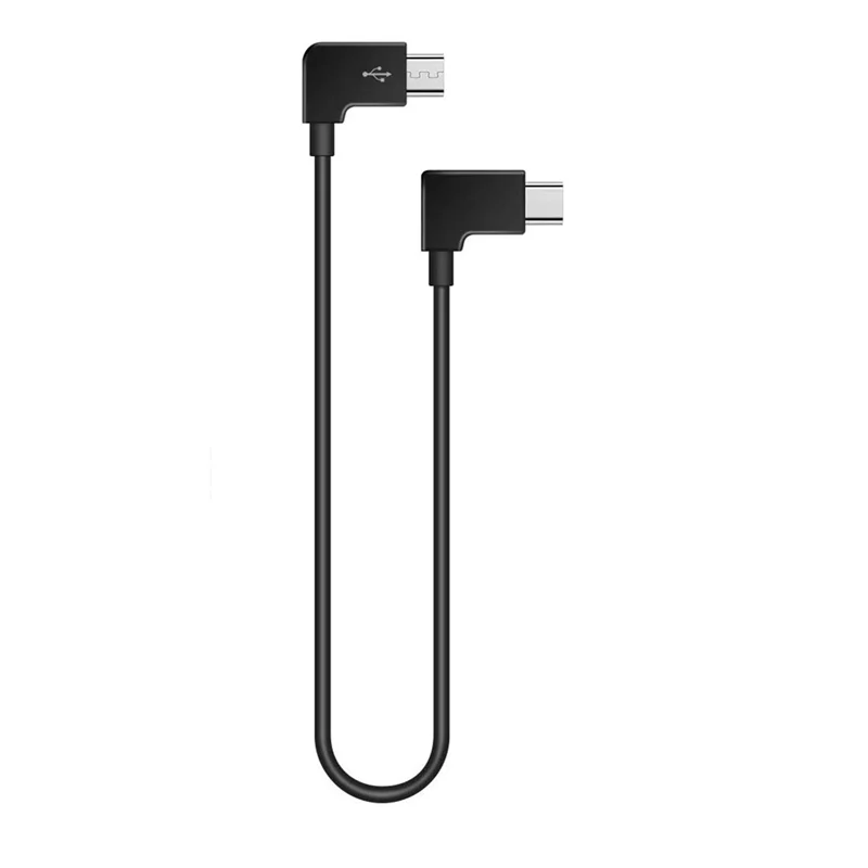 

90 degree 1ft USB C male to USB Micro 5pin male cable for DJI Drone, Black
