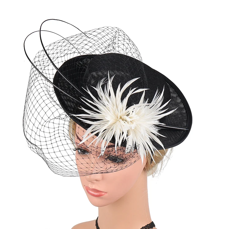 

Hot Sale Fascinators Hats Fashion Sinamay Church Hat Wedding Hair Accessories Sun Hat for Women ladies