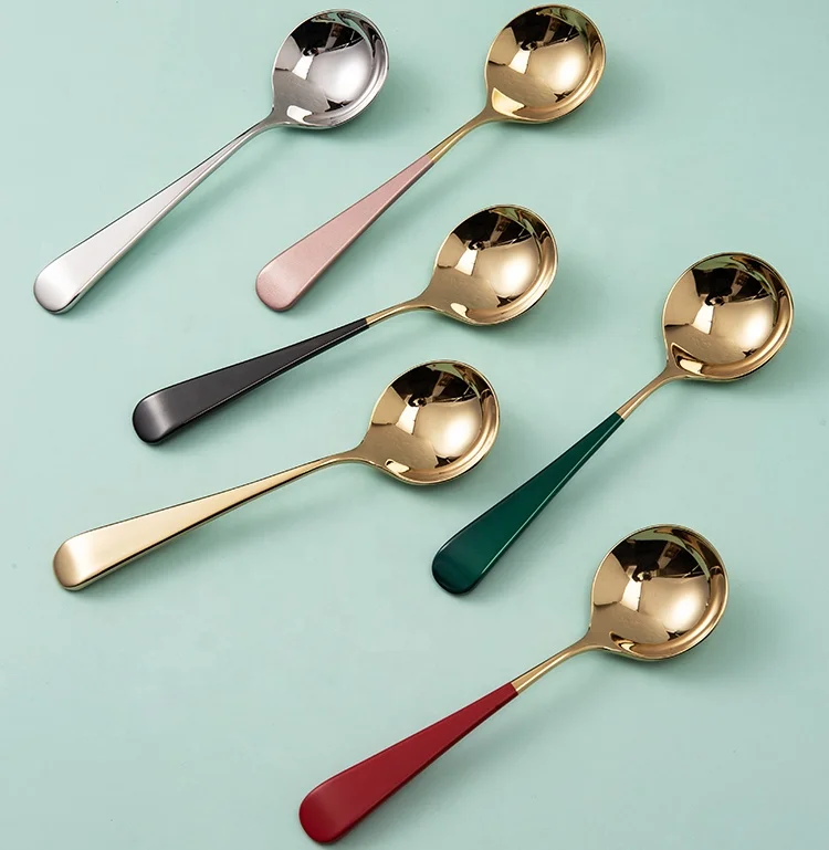 

Colorful Colher Rounded Inox Cucchiaio Stainless Steel PVD Coating Loyal Spoon & Spoon Set, Multi-color