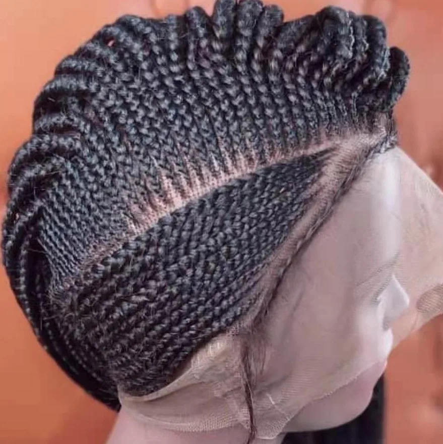 

Cornrow full lace braided wig with baby hair crochet jumbo synthetic hair braided full lace wig